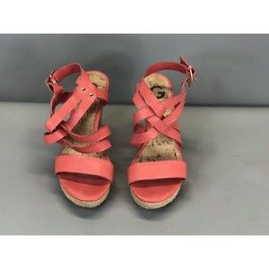 Guess Ethela Coral Pink Sandal Women’s Size 7 Wedge